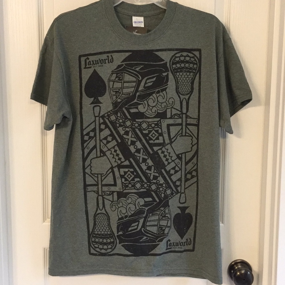 RARE Lacrosse LAX King of Spades Player Card Tee T-Shirt Men’s Medium 🥍 ♠️